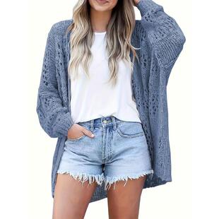 K 46792 Hollow mohair long sleeve cardigan �U���R��ë�L���_
