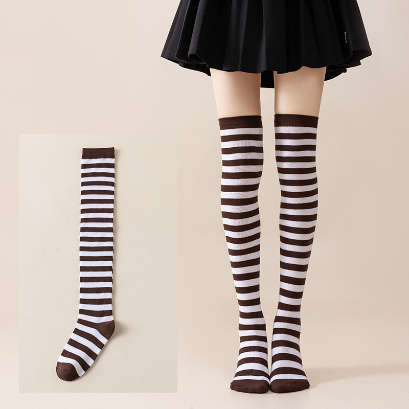 Calcetines Largos Bucaneras a Rayas para Mujer de Poliéster y Spandex, Absorción del Sudor, para Cosplay image 58