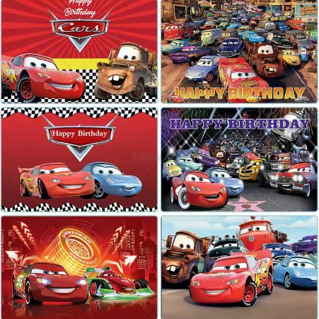 Cross-Border Cars Birthday Background Cloth Birthday Party Decoration Supplies Cars Customized Banner