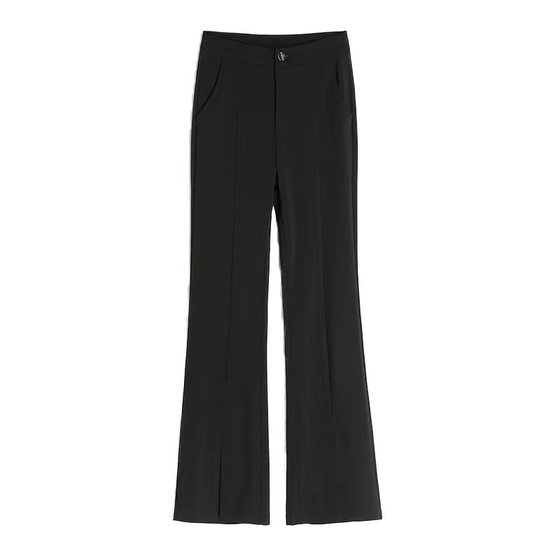 Split flared pants for women Spring and Autumn summer 2023 new high waist slimming draping suit Black small flared pants