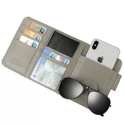 Multifunctional In-Car Glasses Holder | Car Glasses Clip/Bill Clip - ordinary-gray-no-zipper