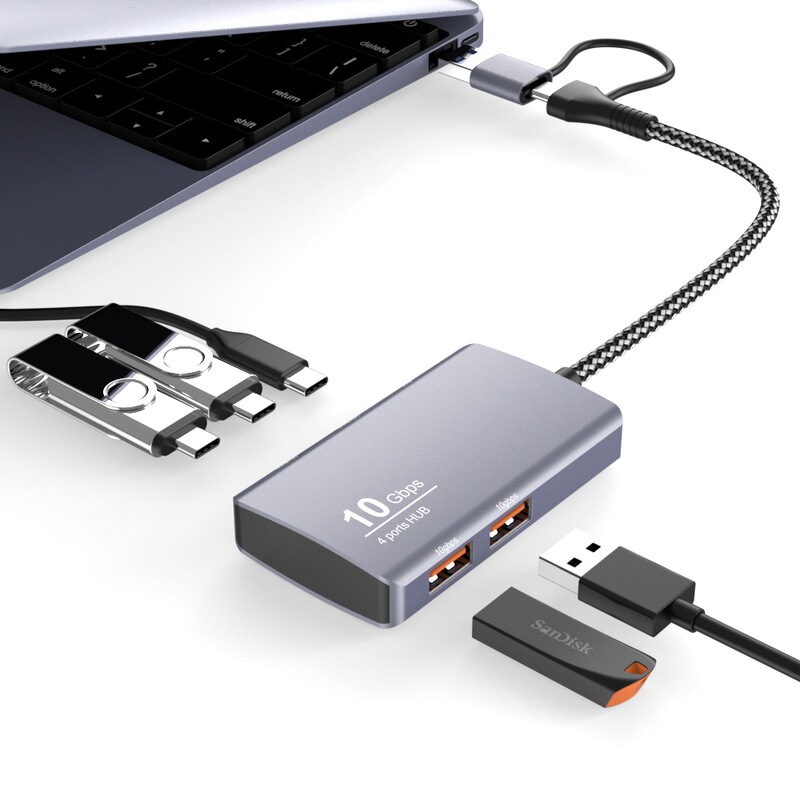 type-c10G拡張ドック+USB3.2Gen2HUB 5-in-1スプリッター 10G高速伝送ハブ|undefined
