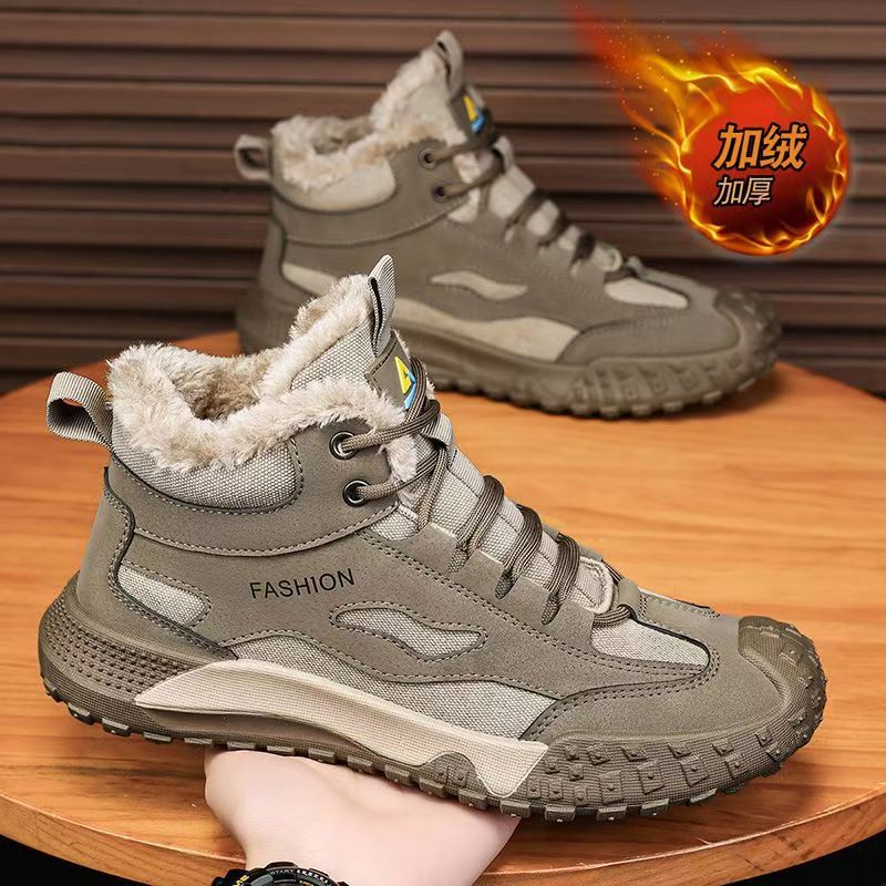Zapatos de algodón Martin de hombre caliente 2025 más vello grueso calentamiento zapatos de algodón antideslizante al aire libre zapatos de algodón de alto nivel image 3