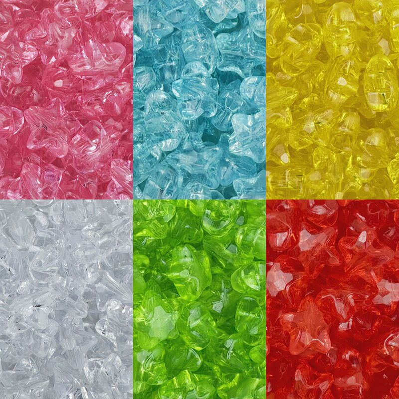 11mm acrylic color transparent five-pointed star loose beads beads star beads handmade material DIY jewelry accessories