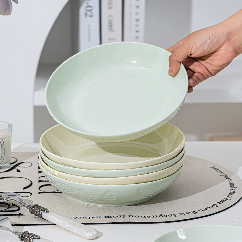 Керамический набор посуды Eddie Fish, embossed underglaze цвет, роскошный вид, наборы разных размеров (8–55 шт)