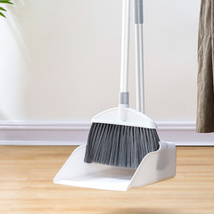 Stainless steel broom set, plastic soft bristle broom and dustpan set, household lazy bristle broom, comb dustpan