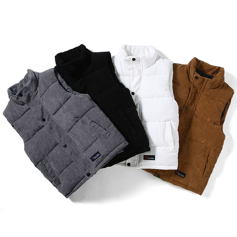 Demi-season trend vest, corduroy warm tank top, jacket, for teenagers