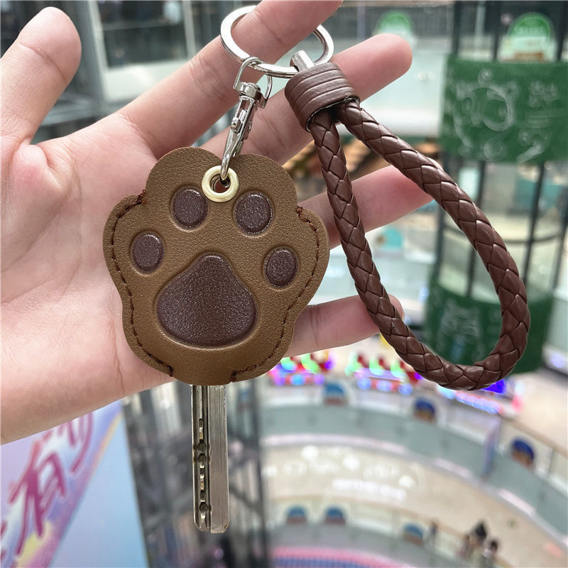 卡通猫爪钥匙扣挂件个性可爱女家用电梯门禁卡套电动车钥匙套加大|undefined