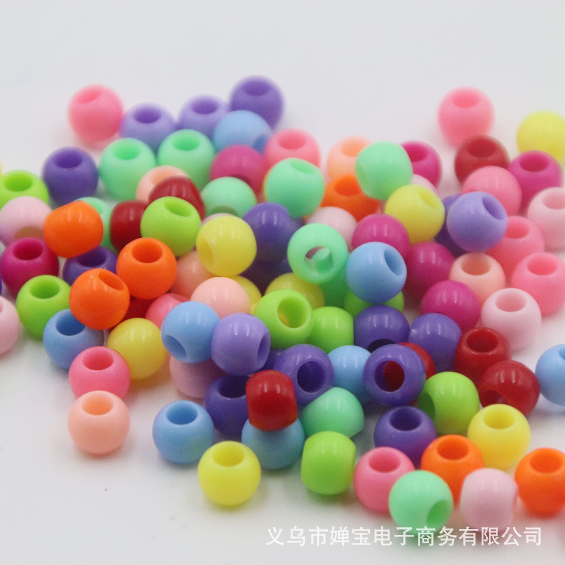 8mm acrylic large hole beads loose beads solid color color plastic beads diy jewelry accessories shoelaces beaded material