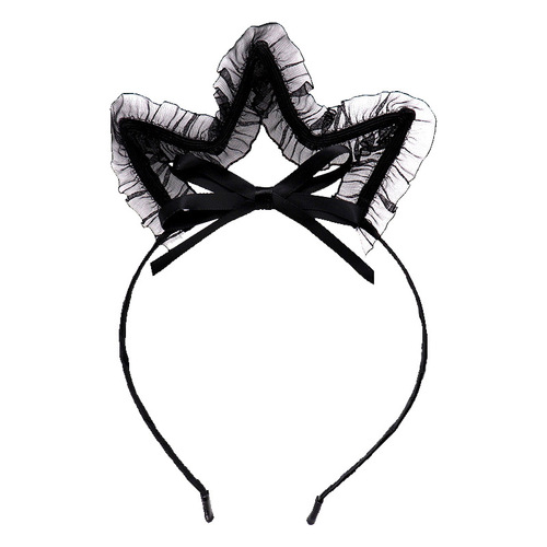 Korean palace retro mesh polka dot big bow hair hoop super fairy hair hoop stage hair accessories knotted hairpins