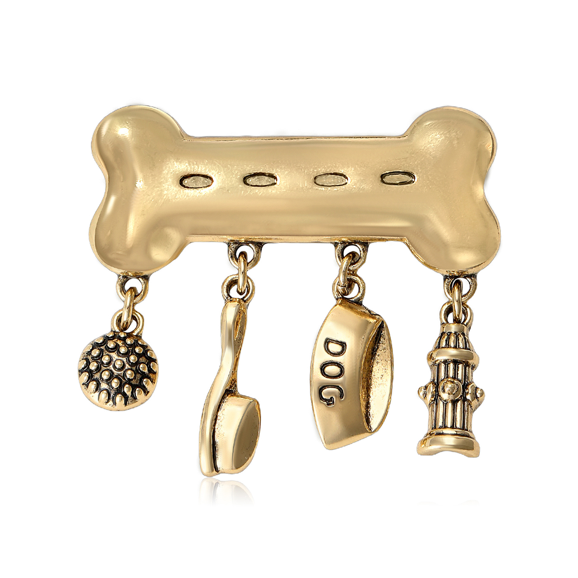 Retro European and American Alloy Bone Pendant Brooch Simple Pet Literary Men's and Women's Suit Shirt Corsage Jewelry Pin