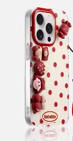 Simple ins Red love lunares para iPhone14 funda para teléfono móvil 15ProMax Apple 12/13 pareja 14PM