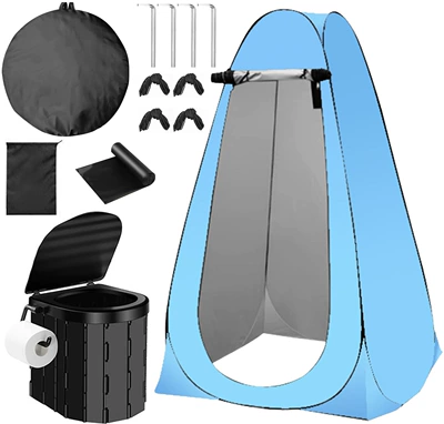 Avtomobil dam çadırları — for outdoor and home use - sky-blue-2-windows-toilet-single-person-1212-19m