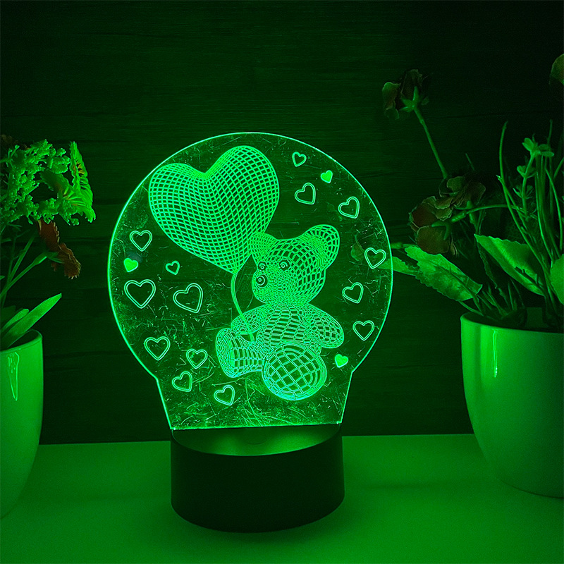 Regalo de dibujos animados creativo base redonda dinosaurio LED Navidad creativa luz nocturna 3D luz estéreo luz LED pequeña lámpara de mesa