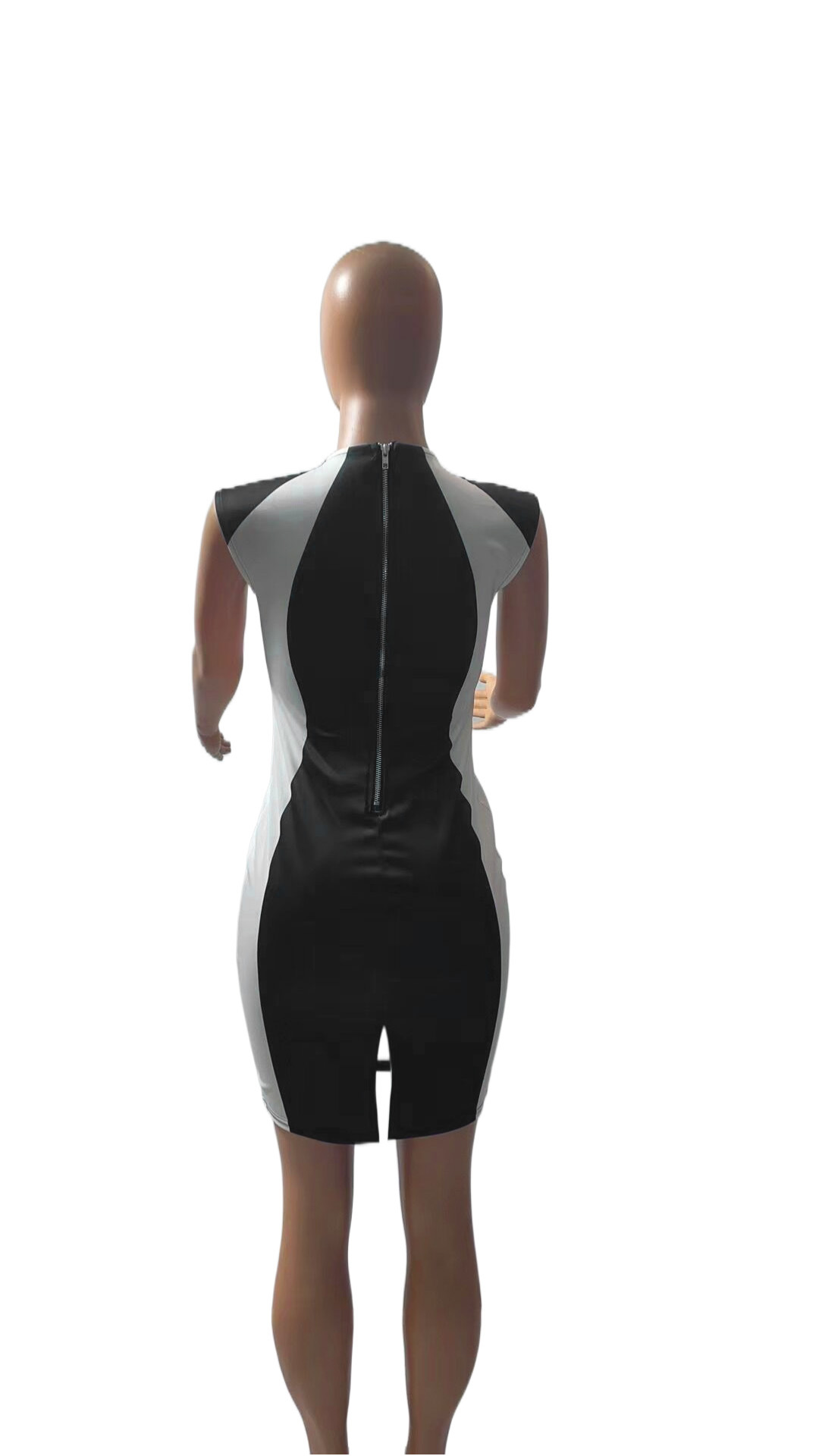 2023 Summer New European And American Style Foreign Trade Women's Clothing Color-Block Sleeveless Round Neck Patchwork_ecoleips.com