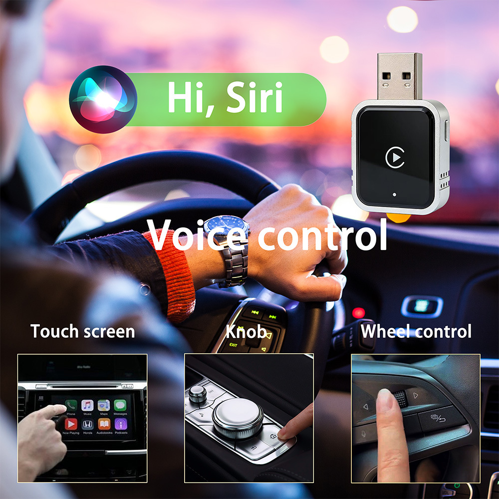 New Cross-Border Wireless Carplay Android Auto Car Navigation Wired-To-Wireless Car Foreign Trade Box