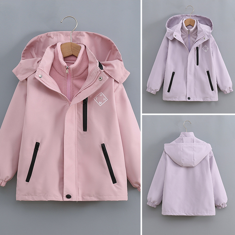 Children's Clothing Kids' Professional Outdoor Waterproof Jacket for Girls, 3-in-1 Detachable Fleece-Lined Coat for Older Girls Children's Clothing Kids' Professional Outdoor Waterproof Jacket for Girls, 3-in-1 Detachable Fleece-Lined Coat for Older Girls