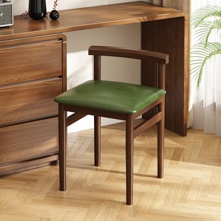 Solid wood dressing stool Chinese style black walnut home girl bedroom makeup chair back chair dressing table simple chair