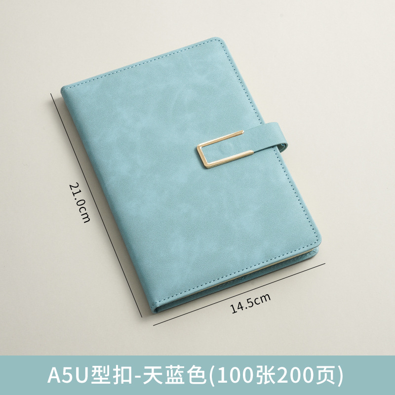 A5 cuaderno de notas logotipo de oficina de negocios regalos de cuero suave grueso de alto valor de la cara hebilla cuaderno de notas caja de regalo