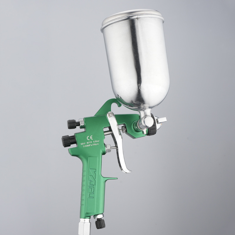 Pistola de pulverización neumática transfronteriza personalizada W - 71CG 1.0 / 1.3 / 1.5 / 1.8mm alta atomización 400ml pistola de pulverización de olla superior