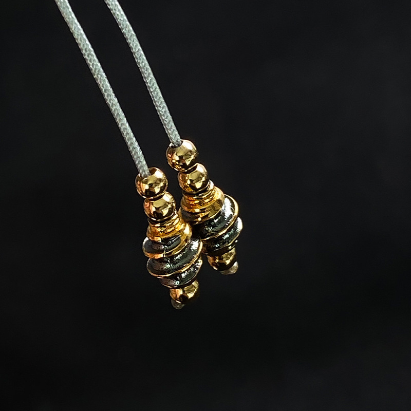 Torque disciple beads black gold color matching text play accessories star moon king kong baixiang coconut pedicle beads finishing 108 handheld DIY