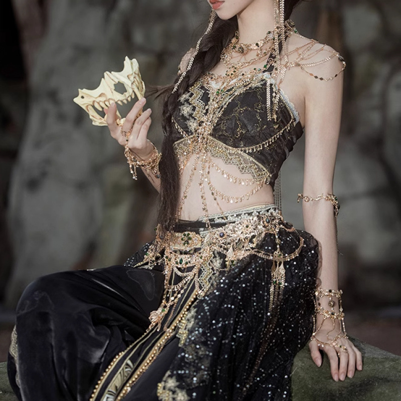 블랙 프린세스 [베일+튜브탑+스커트+거즈스커트]