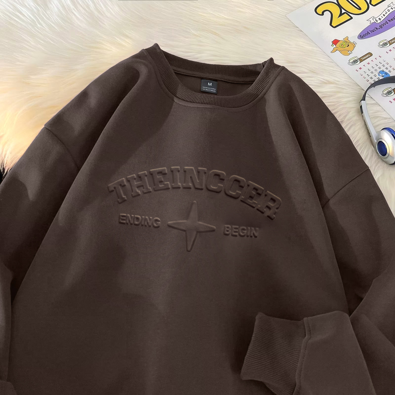 Herrenbekleidung High Street Fashion Marke 3D Stahl gedruckt geprägte Buchstaben Retro Casual Tops_voghion.com