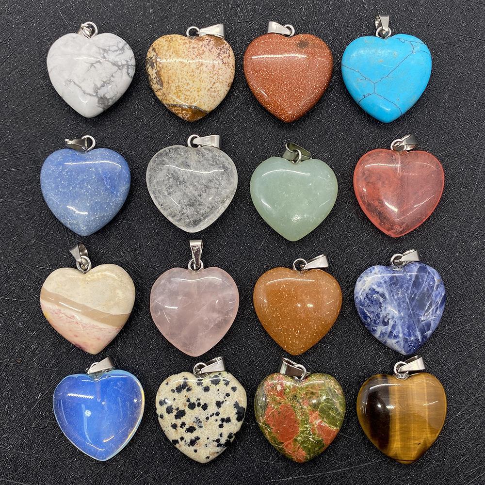 5g Weight 1 Piece Natural Stone Heart Shape Pendant