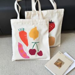 森系甜美小清新帆布包韩版ins大容量外出轻便上班通勤单肩托特包