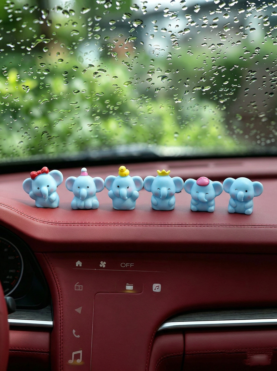 2026 New Cute and Interesting Blue Elephant Car Ornament Cartoon Creative Interior Center Console Decoration