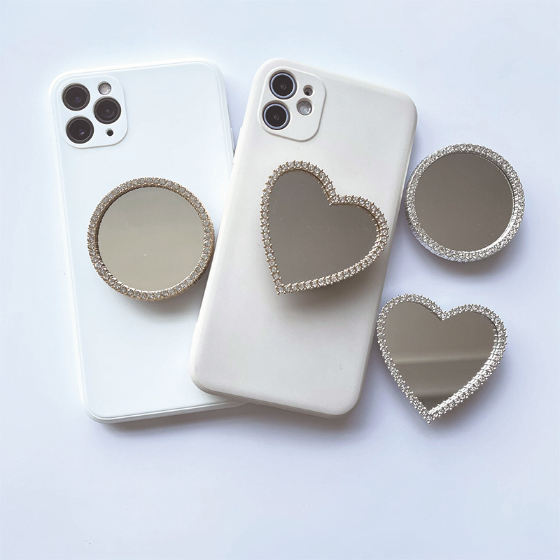 20g Weight Mobile Phone Universal Applicable Brands Airbag Bracket Classification Acrylic, Mirror Material Round, Oval, Heart Shape Pattern Classic Style Style Round Oval Heart Shape Acrylic Mirror Classic Style Mobile Phone Universal Airbag Bracket 7