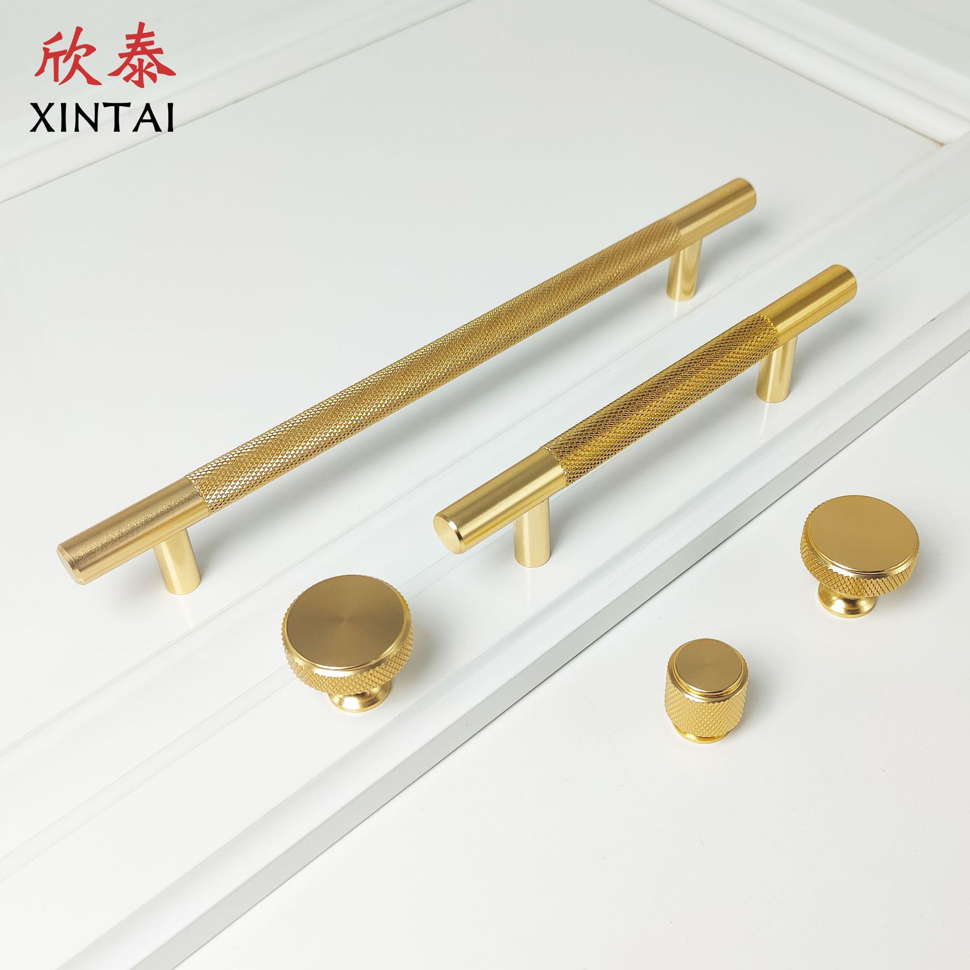 金色滾花拉手圓管鋁合金型材櫥櫃櫃門把手簡約輕奢抽屜單孔拉手