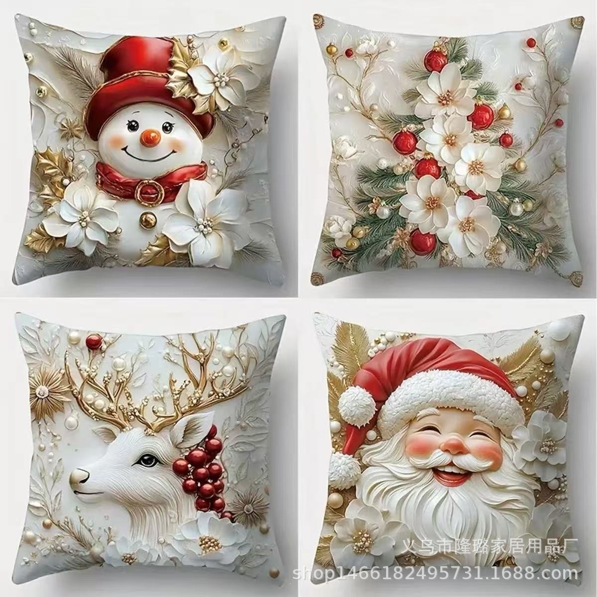 Navidad almohada cubierta de decoración para el hogar almohada de la sala de estar sofá cojín cubierta de dormitorio almohada de cabeza fábrica al por mayor