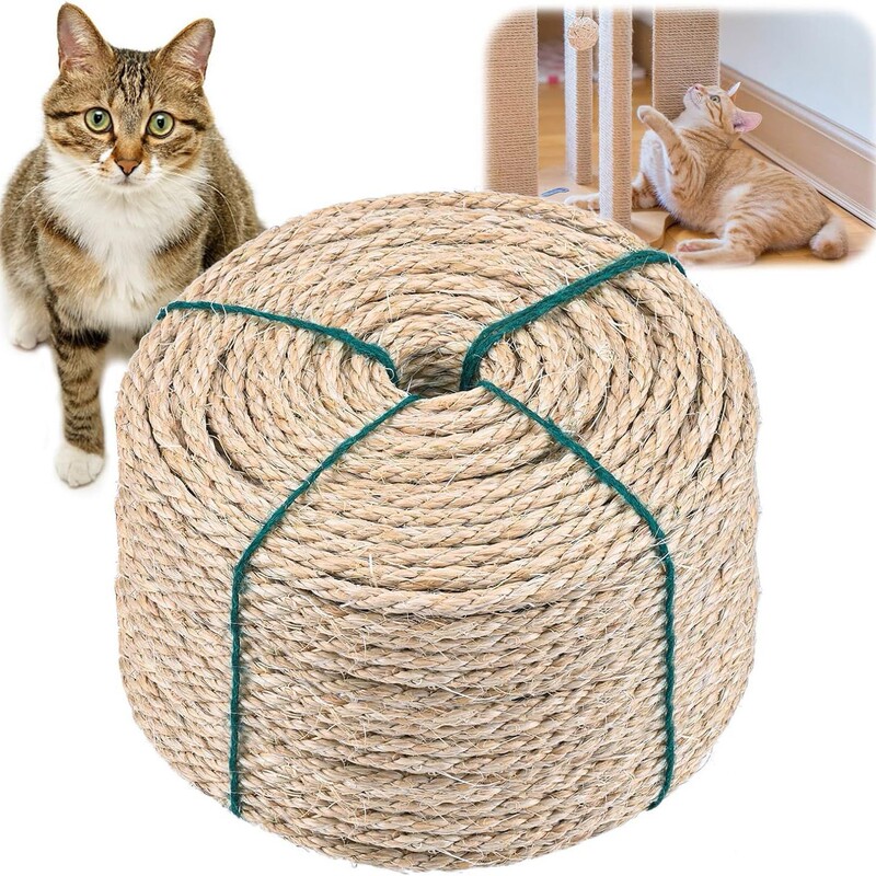 6mm Genuine Sisal Rope, Direct from the Manufacturer, Exclusively for Amazon Cross-Border E-Commerce, Specifically for Cat Climbing Frames, Pet Gardening