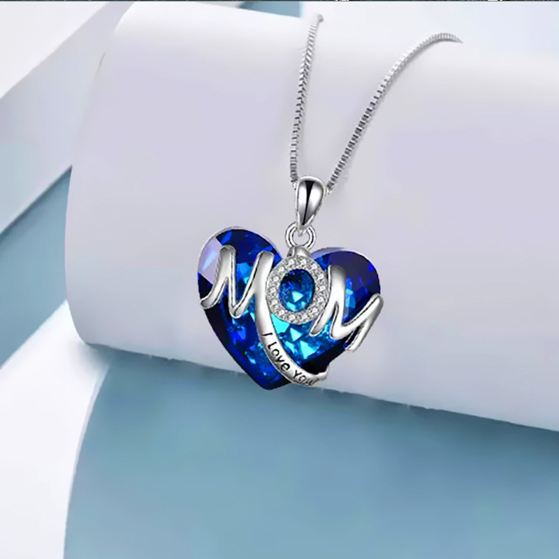 Vlinder Liefde Ketting Halve Maan Persoonlijkheid Eenvoudige Hanger Moederdag Cadeau MOM Ketting_voghion.com