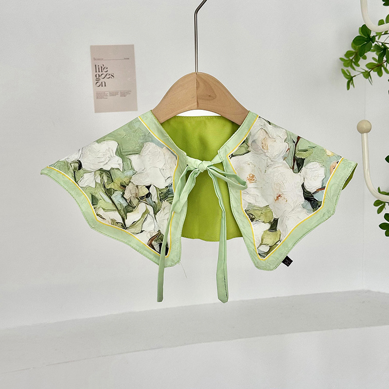 Cuello falso para niños, cuello falso de todo fósforo, cuello de hoja de loto, chal pequeño, cordones de alta calidad, chaleco pequeño de doble capa, bufanda de nube