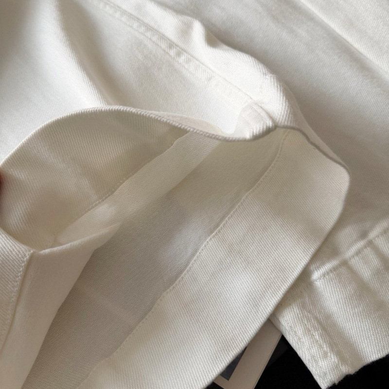 -------- Slightly flared pocket white jeans 0819A28 -------- Slightly flared pocket white jeans 0819A28