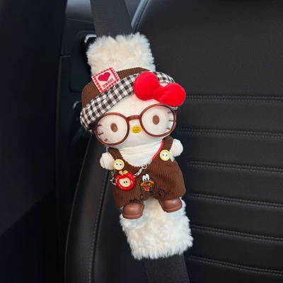 Seat belt shoulder pad | Women - white-plush-shoulder-pads-workwear-kitty