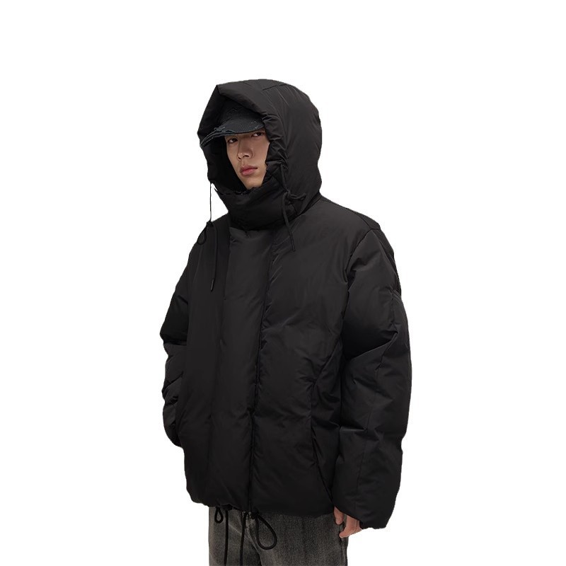 Black Winter American Trend Advanced Sense Design Sense Niche Hooded Cotton Clothing Men's European And American Street Jacket Couple Tide_viptrois.com
