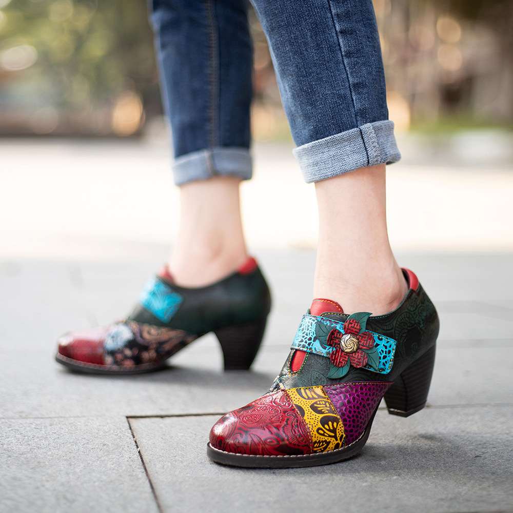 Retro ethnic high heels