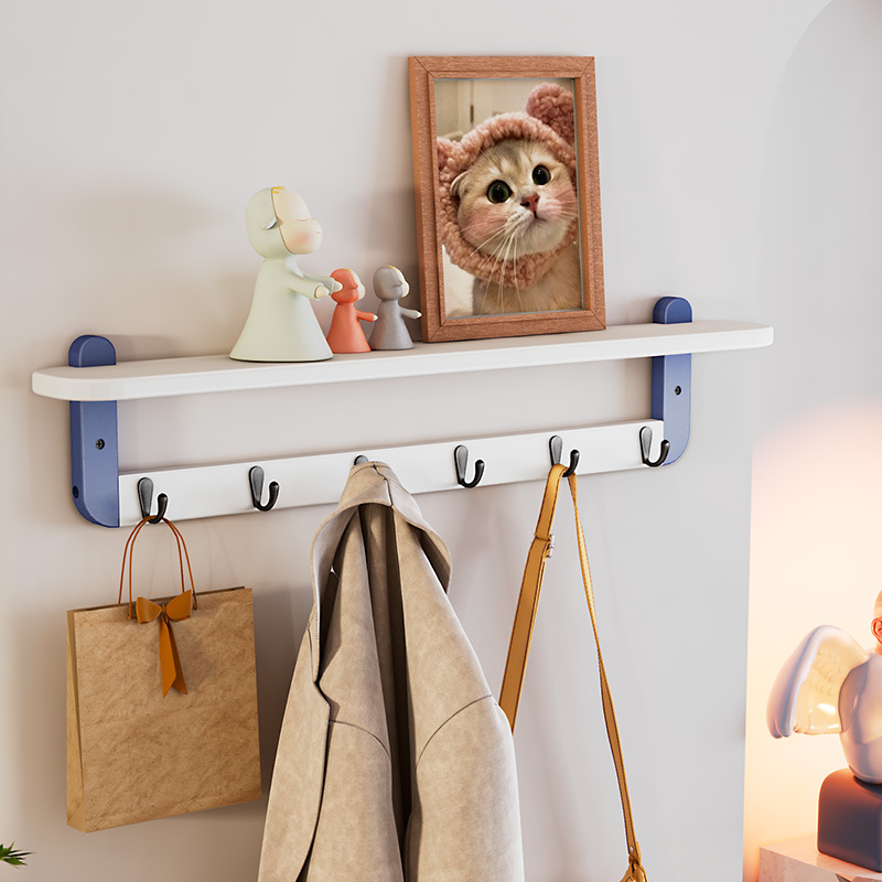 【Dropshipping】Home Wall Shelf Rack Shelf Divider Creative Solid Wood Wall Hat Rack Wall Hanging Clothes Rack