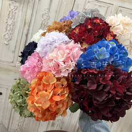 单枝贵妃绣球仿真花棒棒糖绣球婚庆插花暗红色绣球豆沙粉绣球花