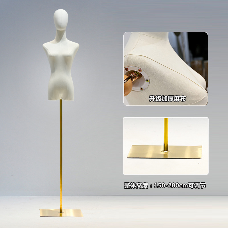 Molde de cabeza de fondo cuadrado de hierro dorado de lino grueso