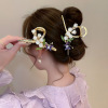 Advanced hair accessory with butterfly, metal crab pin, shark, hairgrip with tassels, orchid, high-quality style, new collection