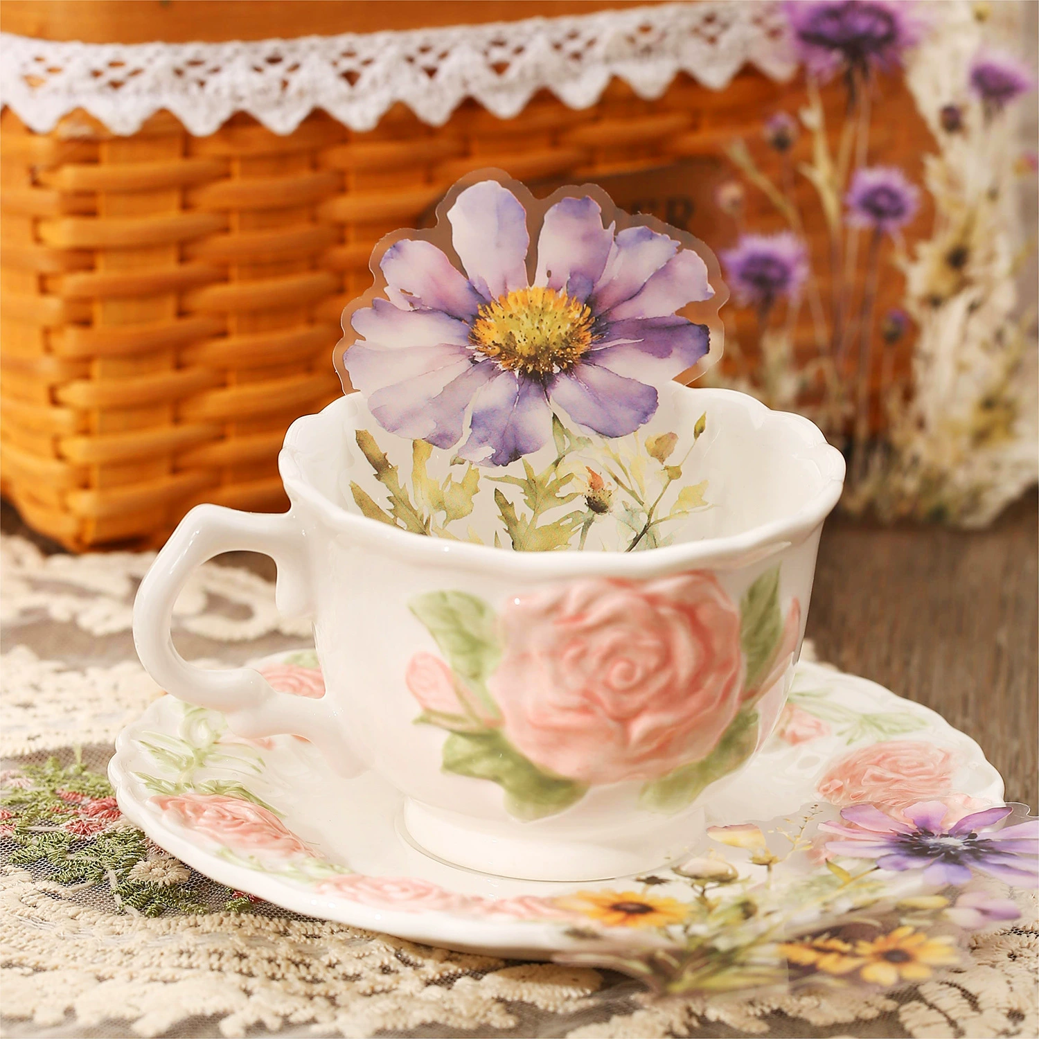 Цветочная серия Full Garden Прекрасный день ПЭТ наклейки акварель растения ручной счет материал 20 штук 6 моделей