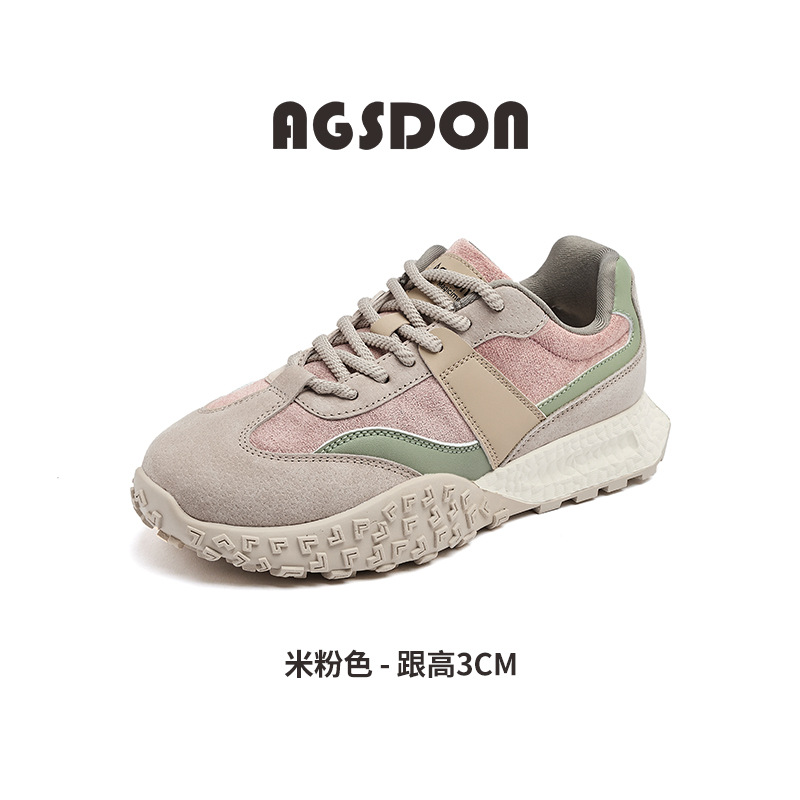 Zapatos antiguo León Deng Aegam mujeres 2026 nuevo estilo de primavera retro casual entrenamiento alemán zapatos blancos con suela gruesa y zapatillas deportivas de lana