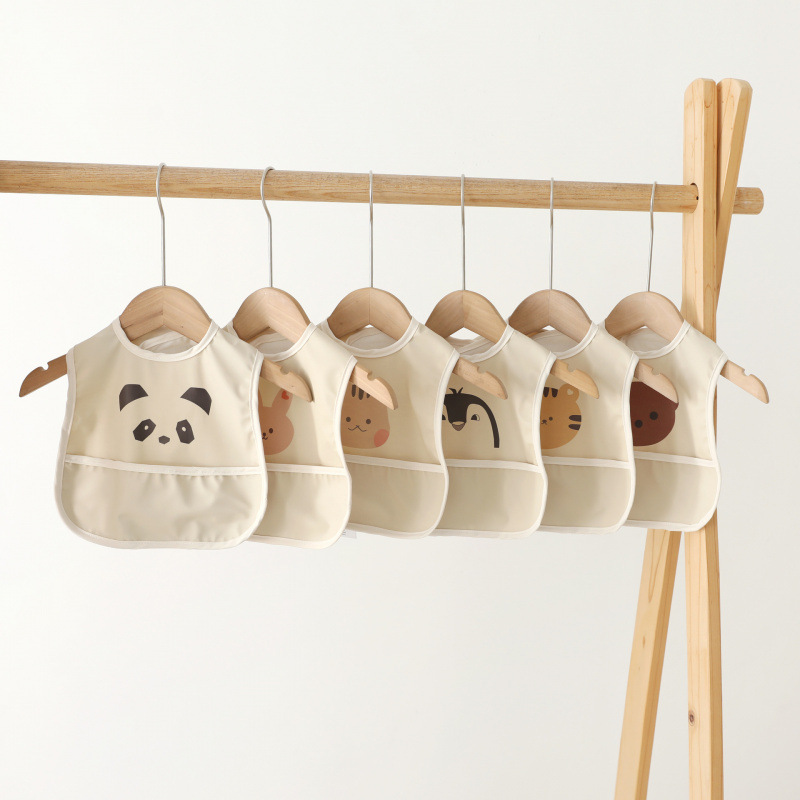 Children's waterproof cute eating bib for food