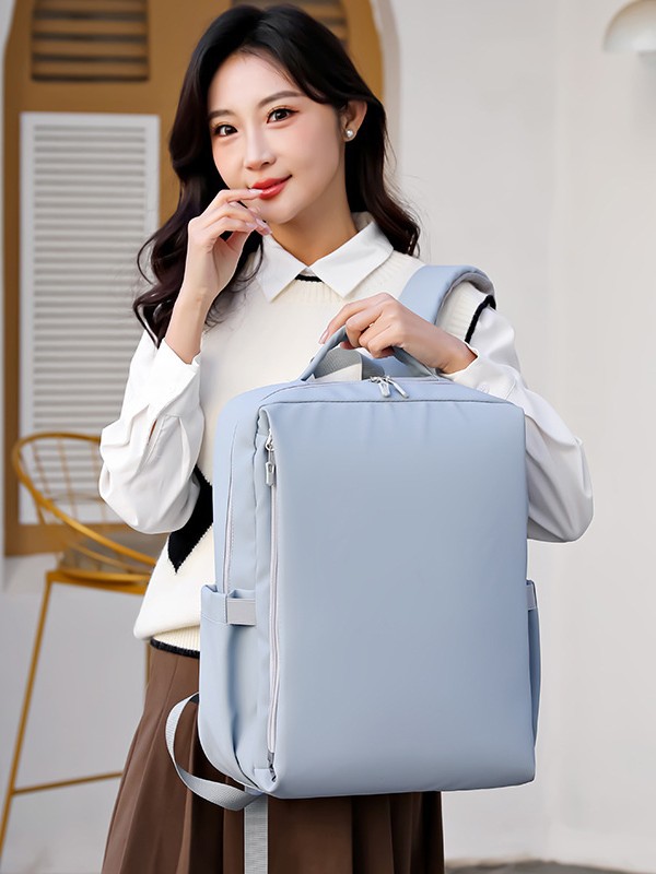 Macaron simple multifuncional bolso de computadora portátil, mochila universitaria, mochila transfronteriza