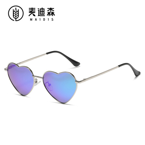 Jet 8088 metal retro love sunglasses cute heart girlfriend multi-color glasses spring leg polarized sunglasses