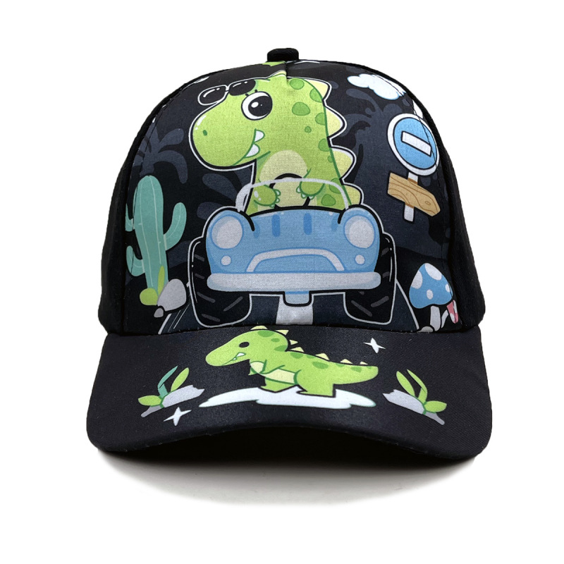Cross-Border Excavator Spider Dinosaur Cartoon Print Children's Baseball Cap Spring and Summer Cartoon Sun Hat